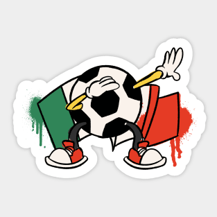 Dabbing Soccer Ball Cartoon Mexico Mexican Flag Football Sticker